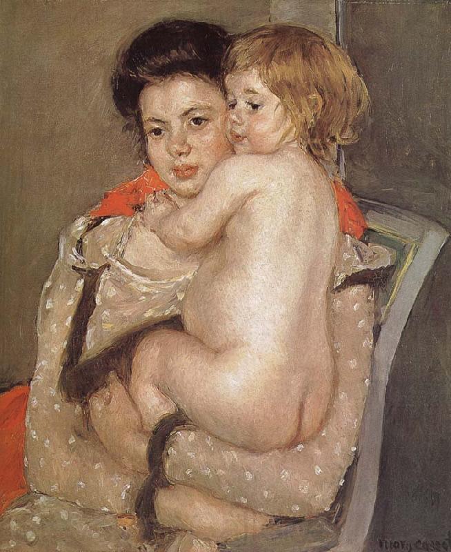 Mary Cassatt The girl holding the baby Norge oil painting art